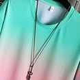 thumbnail image 3 of VgaVtl Mens Plus Size T Shirts Big and Tall Short Sleeve Summer Clothes for Men Shirts Pink Gradient Color Soft Tops, 3 of 4