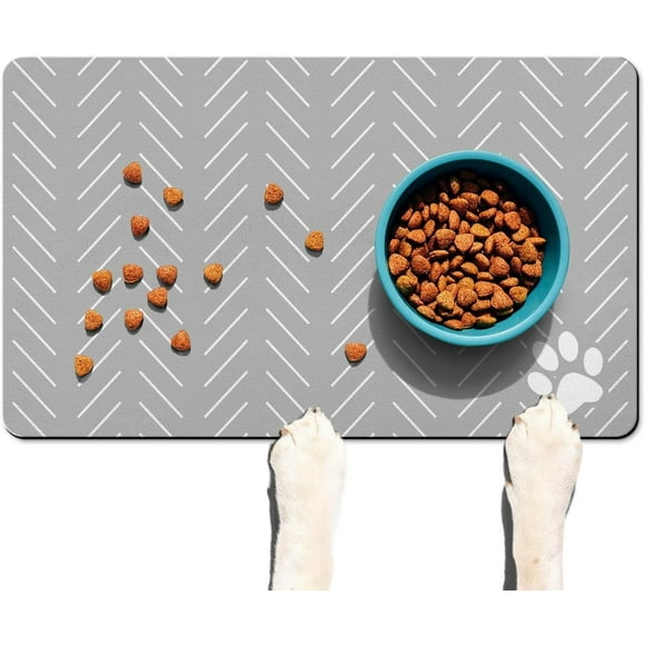 Tapis pour Nourriture de Chien, Absorbant Séchage Rapide Tapis pour Nourriture de Chat, Tapis de Bol pour Nourriture et Eau, Accessoires Écologiques pour Chiens Fournitures pour Animaux 12"x20 Pouces
