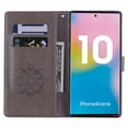 thumbnail image 5 of Allytech Galaxy Note 10 Plus Case, Note10+ 5G Case, Premium PU Leather Owl Mandala Embossed Strap Folio Stand Shockproof Cards Holder Wallet Cases Covers for Samsung Galaxy Note 10 Plus, Gray, 5 of 7