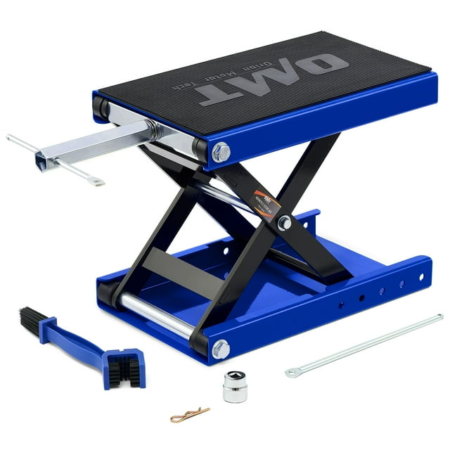 Elevador de motocicletas Orion Motor Tech, 500 kg, Scissor Jack, azul