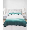 thumbnail image 3 of Teal Ombre Queen Size Down Alternative Comforter, Lightweight Comforter Quilt Bedding Set with Pillow Shams Summer Minimalist Ocean Waves All Seasons Bed Comforter Duvet Insert 90"x96", 3 of 7