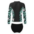 thumbnail image 2 of Zaldita Kids Girls Rash Guard Swimsuit UPF 50+ Long Sleeve Zipper Swim Shirt with Bikini Briefs Black 16, 2 of 7