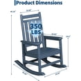 thumbnail image 2 of Patio Furniture HDPE Rocking Chair Outdoor Set of 2 Poly High Back Porch Rocker Chairs for Adults All Weather Resistant Furniture for Patio Front Porch Navy Blue, 2 of 8