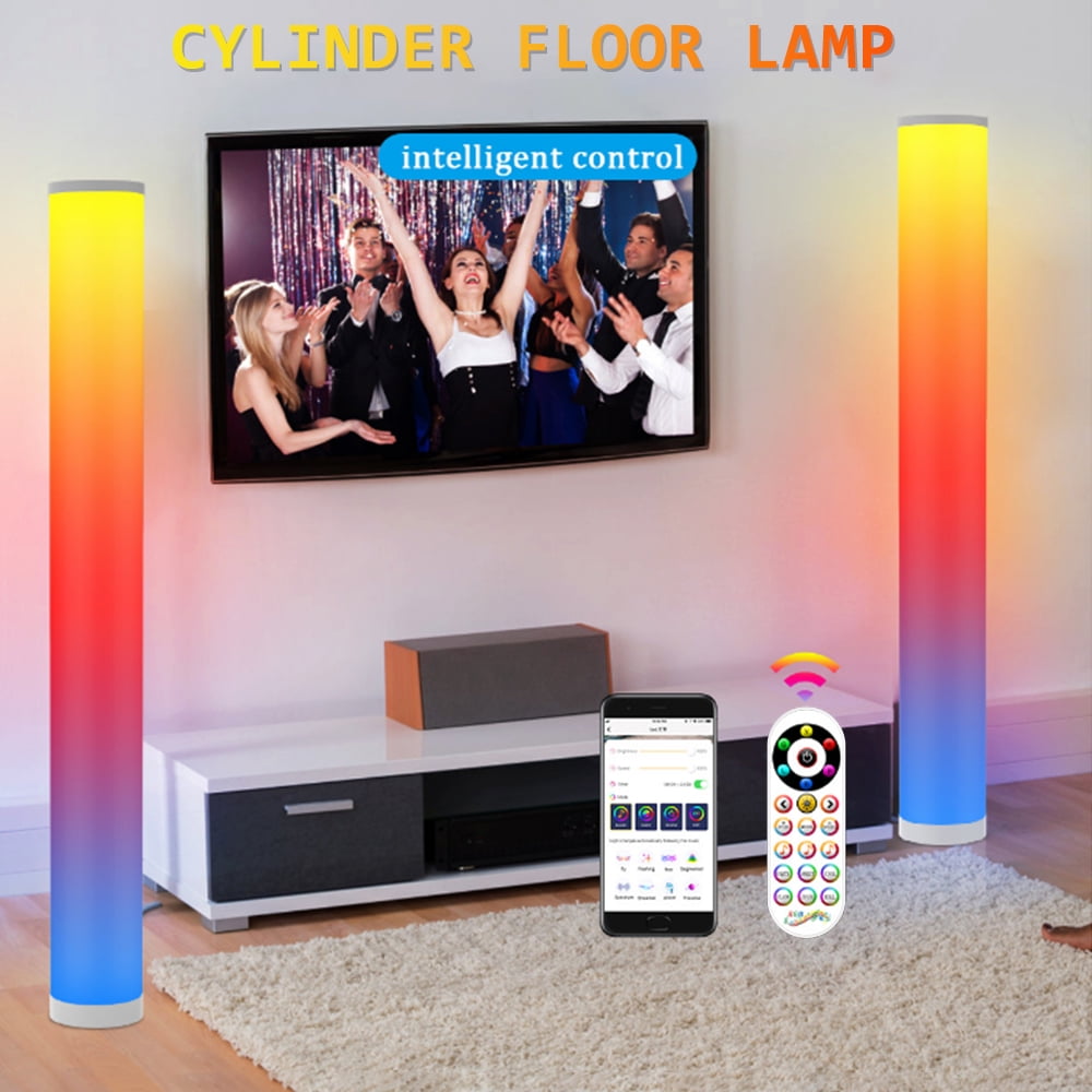 2-Pack Corner Floor Lamp,Lamps for Living Room with Smart App and Remote Control,Color Changing Mood Lighting with Music Sync,Colorful Atmosphere Decoration Lamp Dimmable Night Light