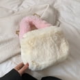 thumbnail image 5 of Bolso de mano de estilo nuevo de otoño e invierno de 2023, bolso de mensajero de felpa de un solo hombro, blanco, 5 of 5