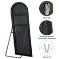 POSHIONS Arched Full Length Mirror Wooden Thin Frame (Black , 65"x22