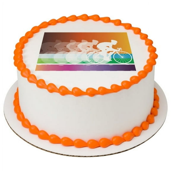 Cycling Edible Frosting Photo Cake Border Decoration #20282
