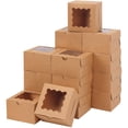 thumbnail image 1 of Cajas para Galletas Moretoes 50 unidades con Ventana 10x10x6 cm Kraft Marrón, 1 of 8