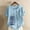 Blue, variant on Crew Neck Women Clothing Green Short Sleeve Fish Pull-on T-Shirts Ornamental Button Animal Ramie Printed Minimalist Tops Green,S