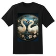 thumbnail image 2 of Plus Size Shirt for Women Black Tops for Women Short Sleeves Shirt for Women Swans T Shirt Crewneck Shirt for Women XL, 2 of 5