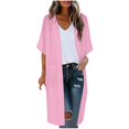 thumbnail image 4 of Lixiuxyad ‌Women's Long Chiffon Cardigan 3/4 Sleeve Open-Front Lightweight Summer Outfits,Red, 4 of 6