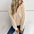 thumbnail image 2 of Yangnuo Womens Trendy Warm Comfy Lapel Fleece Jackets Women'S Winter Casual Zipper Cardigan With Solid Color Long Sleeved Jacket, 2 of 6