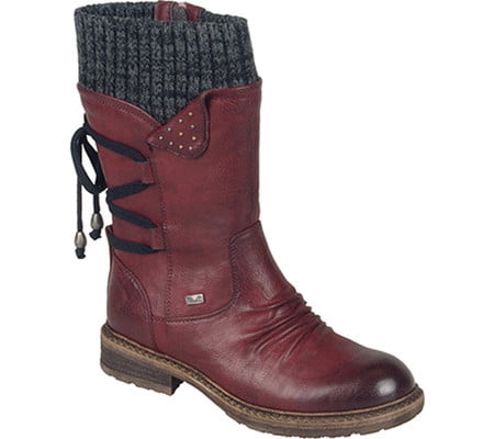 rieker lace front mid calf boots