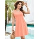 thumbnail image 3 of Vestido casual Kikibell A-line sin mangas con frente plisado en la parte delantera para mujer, 3 of 4