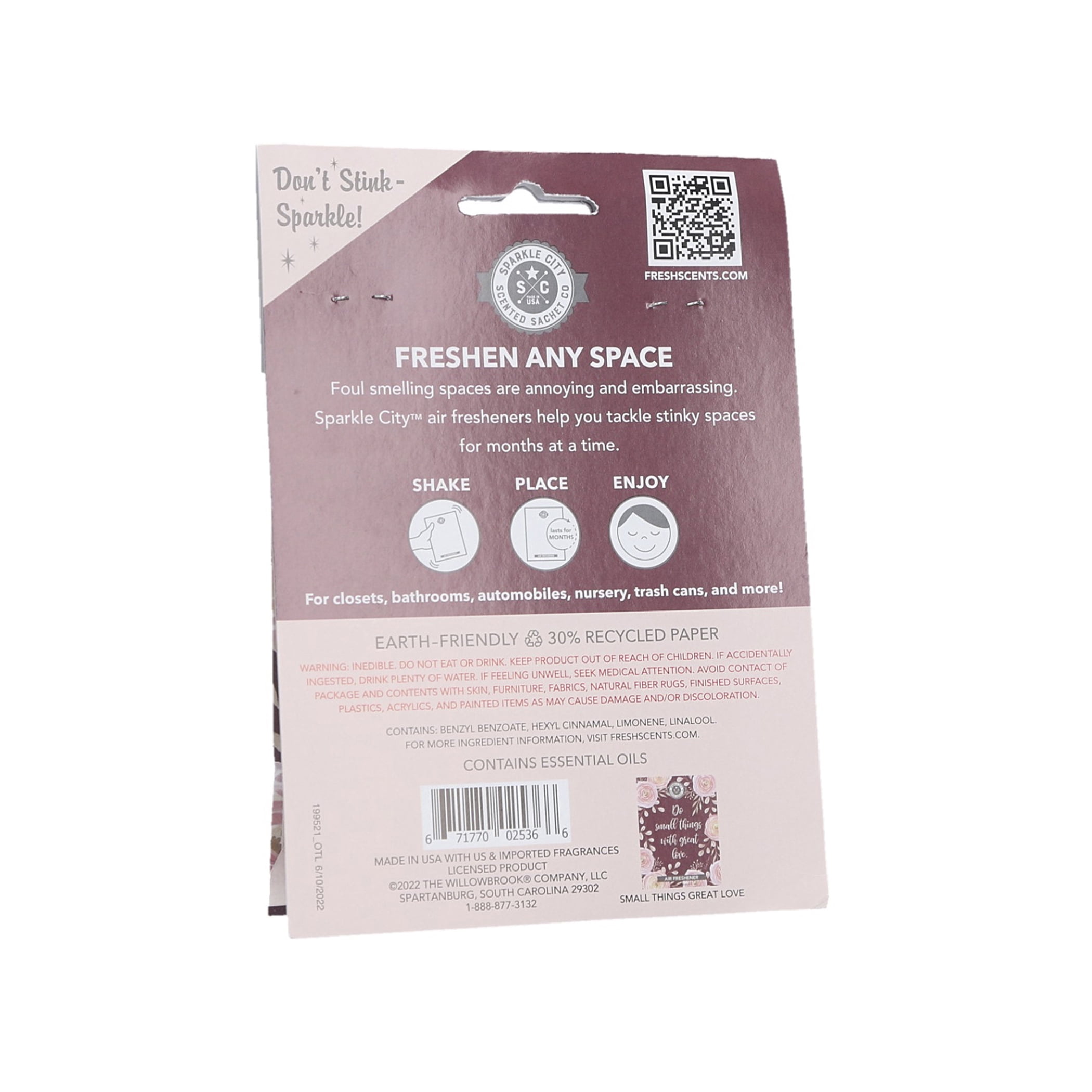 Sparkle City Scented Sachet 2 Pack, Do Small Things