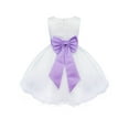 thumbnail image 3 of TiaoBug Flower Girls Wedding Bridesmaid Dress Sleeveless Princess Bowknot Prom Birthday Party Ball Gown Lavender 6, 3 of 6