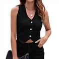 thumbnail image 2 of Chaleco Vaquero Sin Mangas con Cuello en V para Mujer Negro L, 2 of 10