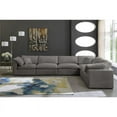 Maklaine Contemporary Gray Velvet Down Filled Modular Sectional Sofa