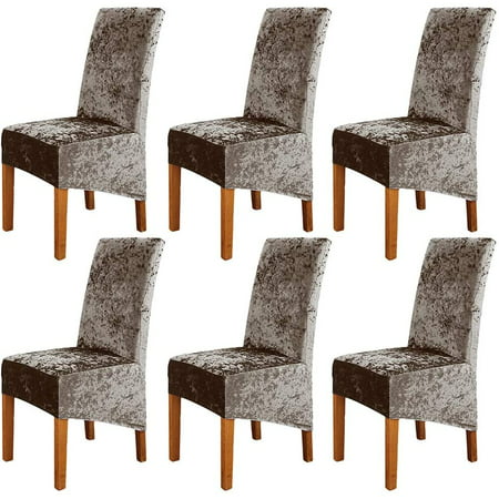 High Back Crushed Velvet Stretchable, Crushed Velvet Dining Room Chair Covers