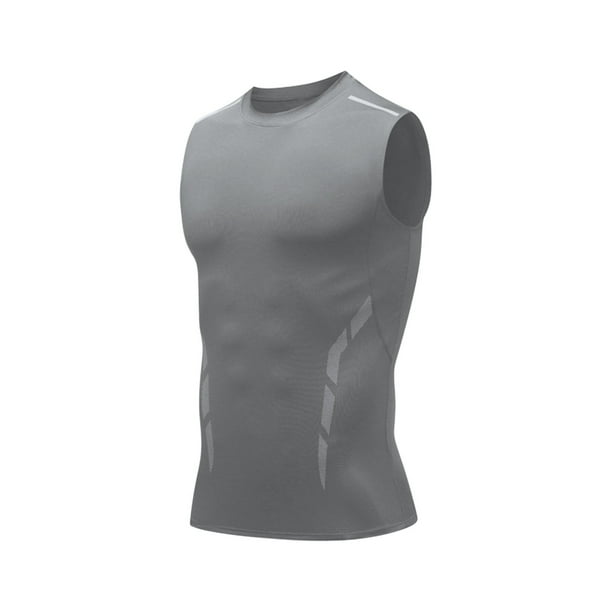 pstuiky Camisetas sin mangas para hombre, Camiseta de verano para hombre, color liso, sin mangas, cuello redondo, informal, deportiva, cuello redondo Chaleco de hombre s
