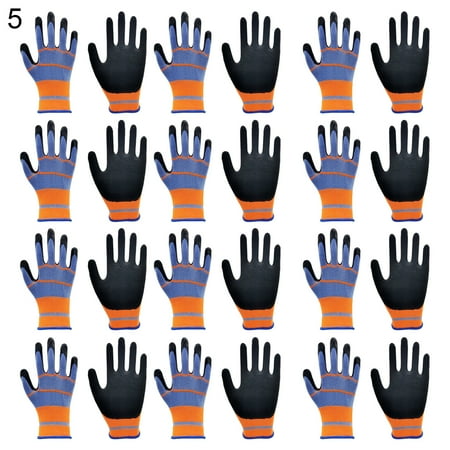 

JunDanmall 12Pairs/Set Working Gloves Breathable Wear-resistant Emulsion Industrial Protective Work Gloves for Home