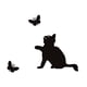 thumbnail image 2 of Pegatinas de pared extraíbles autoadhesivas impermeables de PVC con estampado de mariposas y gatos, 2 of 2