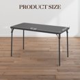 thumbnail image 3 of Rectangle Folding Table, Card Table with Anti-Slip Feet Caps, Metal Legs Support, Upholstered PU Leather Tabletop, Protable Foldable Table, 3 of 27