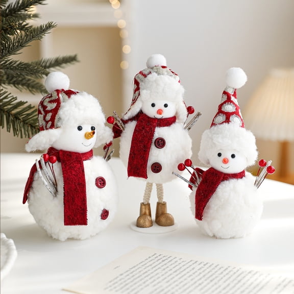 Premium 6-inch Soft Foam Snowman Figurine with Red Scarf - Adorable Christmas Table Decor, Desktop Ornament for Holiday Home Decor, Festive Party Centerpiece & Winter Mantel Display
