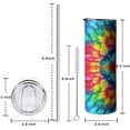 thumbnail image 5 of 20oz Vibrant Tie Dye Symmetry Skinny Tumblers Stainless Steel Tumbler with Lid and Straw,Vacuum Insulated Double Wall Travel Tumbler Cups with Cleaning Brush for Coffee,Tea, 5 of 6
