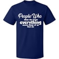 thumbnail image 2 of OXI T-Shirt - People Who Know Everything, Basic Casual T-Shirt for Men's and Women Fleece T-Shirt Short Sleeve - Navy Blue 2X-Large, 2 of 3