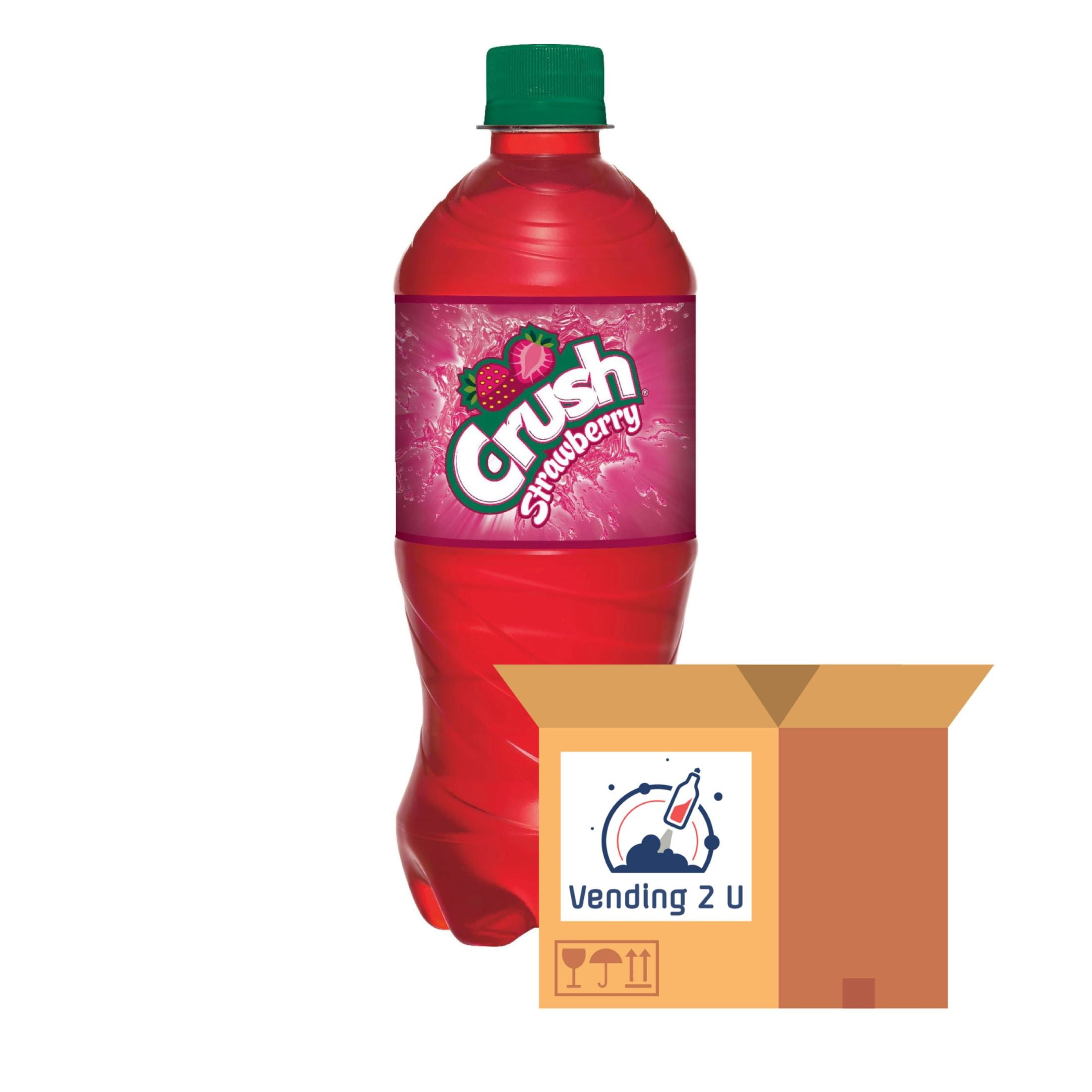 Crush Strawberry 20oz Soda Bottles, Quantity of 24