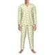 thumbnail image 3 of Fotbe Yellow Lemon Leaves Pijama de Hombre con Estampado de Manga Larga, Conjunto de 2 Piezas, Ropa de Dormir Suave y Cómoda con Bolsillos-Large, 3 of 7