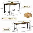 thumbnail image 3 of Mesas de Comedor con 2 Bancos para 4 a 6 Personas Comedor 2 en 1 Mesa de Cocina Moderno Marron, 3 of 8
