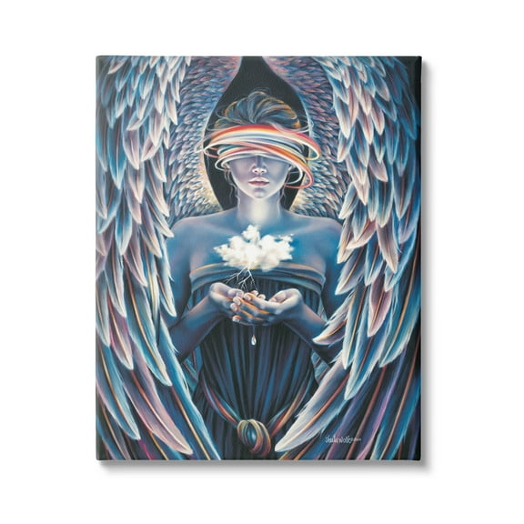 Stupell Industries Surreal Angel Holding Cloud Fairy Tales & Fantasy Painting Gallery Wrapped Canvas Print Wall Art