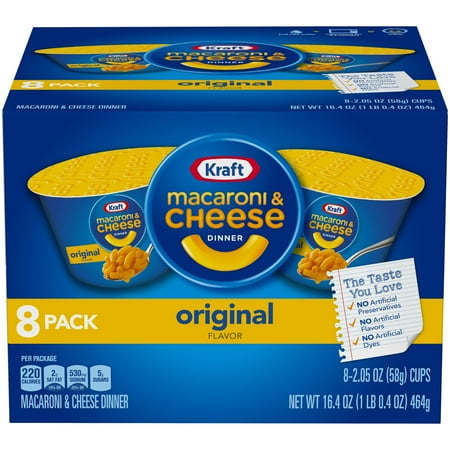 Kraft Macaroni Ingredients - (2 Pack) Kraft Original Flavor Macaroni & Cheese Dinner 8-2.05 oz. Cups