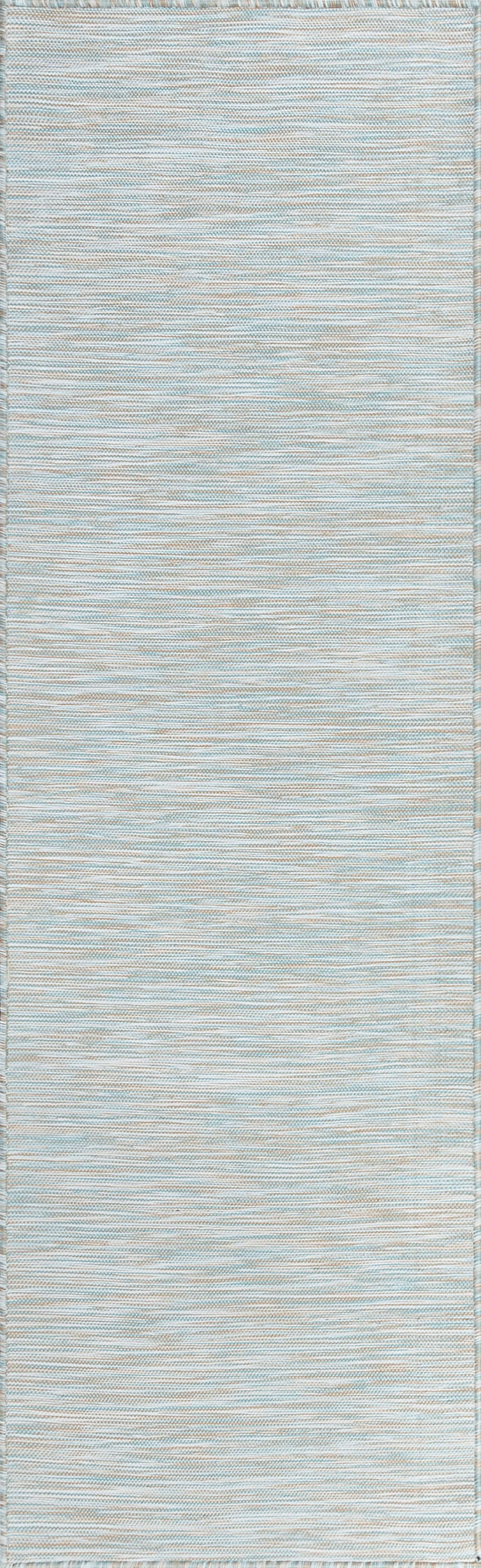 3x8 Water Resistant, Indoor Outdoor Runner Rugs for Patios, Hallway, Entryway, Deck, Porch, Balcony or Kitchen | Outside Area Rug for Patio | Seafoam, Stripe | Size: 2'7'' x 7'3''