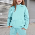 thumbnail image 2 of WERYOUNG Girls Hoodies Long Sleeve Solid Color Hooded Sweatshirts Loose Fit Casual Pullover Hoodies With Pocket For Kids Comfortable Top 4-5 Years, 2 of 4