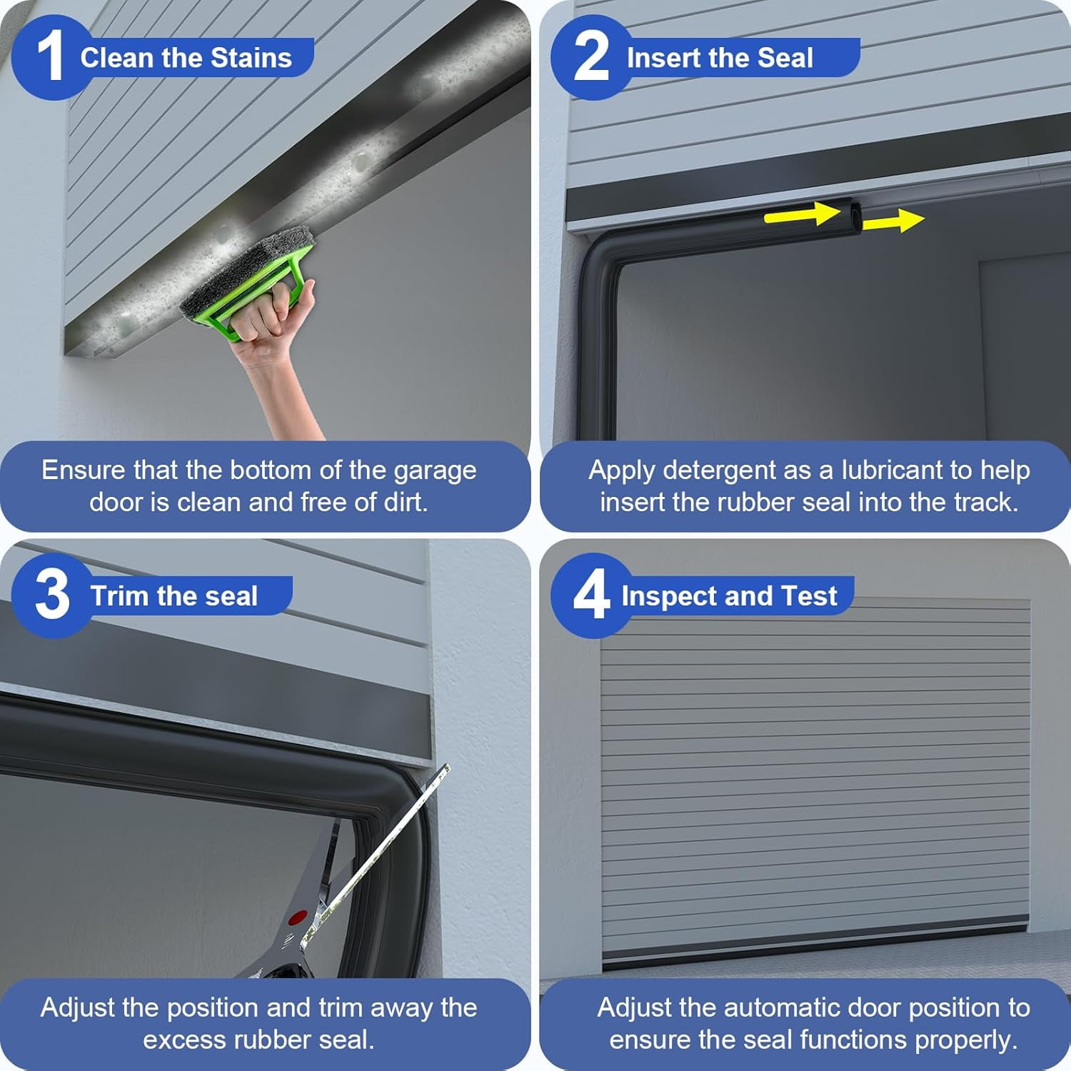 Premium Garage Door Bottom Seal - 16.5ft Weatherproof EPDM Rubber, Easy Install, Blocks Drafts/Rain/Rodents, Noise-Reducing & Energy Saving