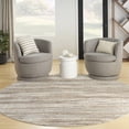 thumbnail image 5 of HomeRoots 522067 8 ft. Brown Abstract Power Loom Round Area Rug, 5 of 10