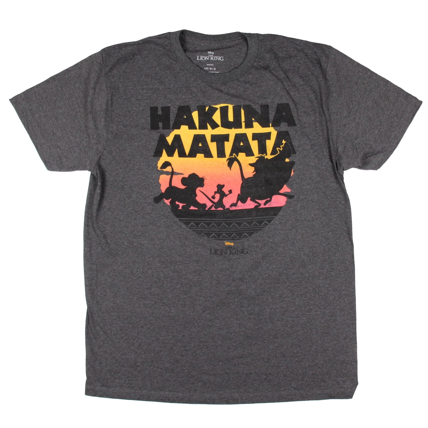 Disney The Lion King Men's Hakuna Matata Distressed Silhouette Sunset T