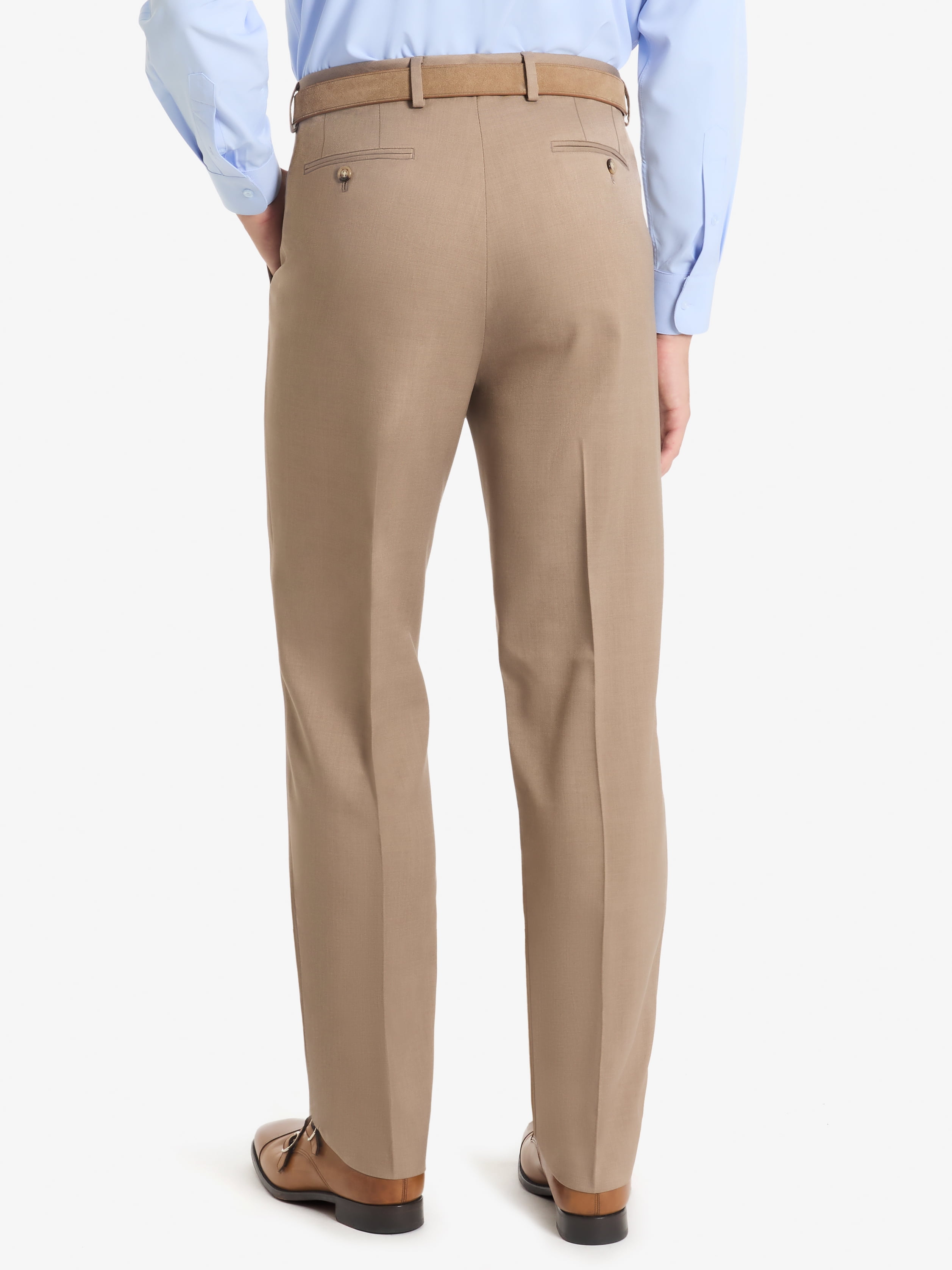 Chaps Flat Front Men's Sand Solid Classic Fit Tailored Suit Separate Pant, Sizes 30x30-38x32
