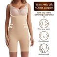 thumbnail image 4 of DREAM SLIM Tummy Control Shapewear for Women Seamless Fajas Bodysuit Open Bust Mid Thigh Body Shaper Shorts, 4 of 7