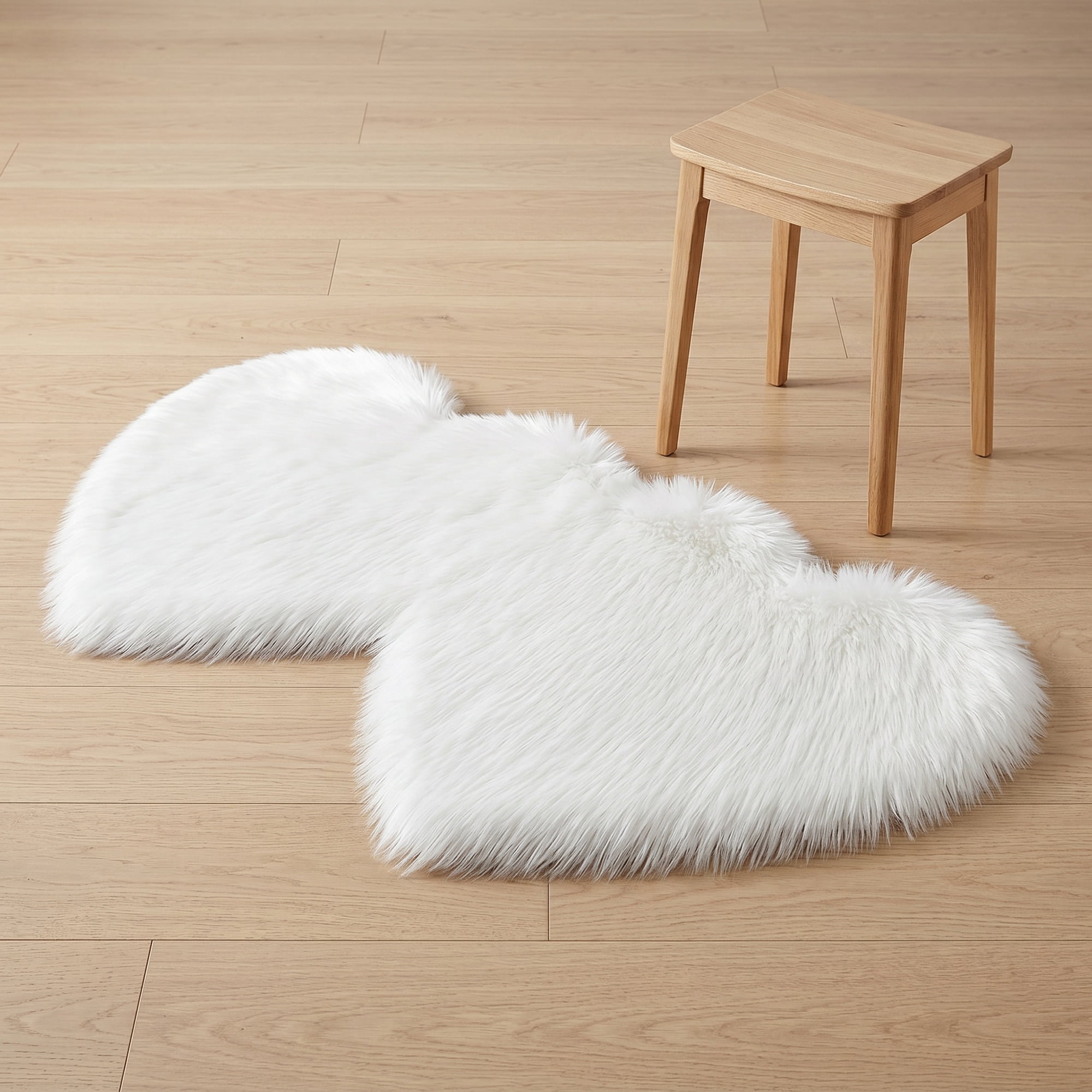 Unique Bargains Soft Fluffy Non Slip Narrow Fuzzy Shaggy Area Rug 28" x 14" White