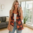 thumbnail image 4 of Uorisanigo Autumn Maple Leave Womens Vest Waistcoat Open Front with Pockets Sleeveless Blazer Vest for Women Loose Blazer Vests Fashion Size S, 4 of 7