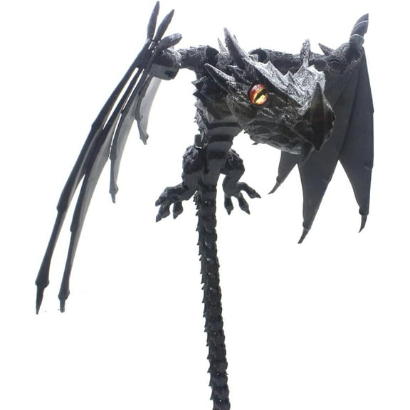 Gallickan 3D Printed Dragon, Multi-Articularted Movable Dragon, Stop Motion Animated Dragon, Articulated Action Figures Desk Toy Gifts for Adults Kids, Gift for him, 11.4 inch, Black