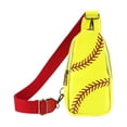 thumbnail image 3 of Chest Bag PU Leather Commute Bag Printing Casual Baseball Exquisite for Vacation, 3 of 9