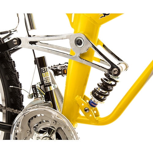 Bike USA 135-8018 Glacier PRO Alloy Dual Suspension All Terrain 21-Speed 19-Inch Frame Mountain Bike, Yellow & Black,