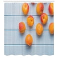 thumbnail image 3 of Ambesonne Fruit Shower Curtain, Apricots on Blue Wooden Table, 69"Wx84"L, Pale Blue and Apricot, 3 of 3