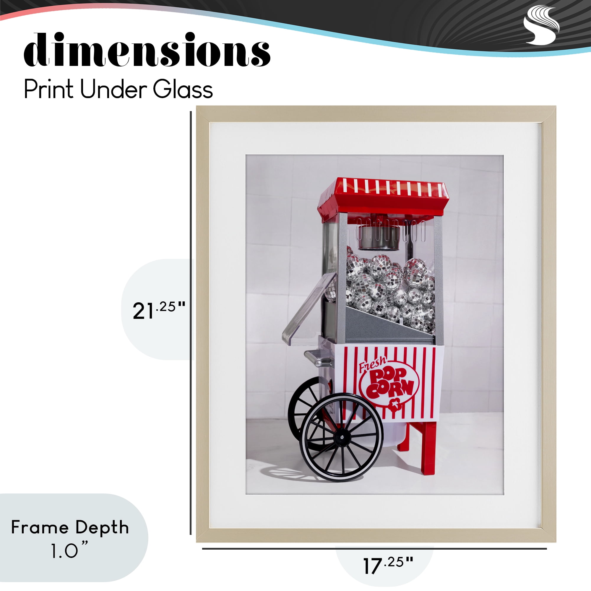 Stupell Industries Fun Disco Popcorn Machine Birch Framed Print Under Glass, design by LISH Creative