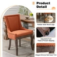 thumbnail image 3 of Paproos Dining chairs Set of 4, Upholstered Dining Room Chair with Solid Wood Legs and Bronze-Nail Head, Modern Kitchen Chair with Thick Fabric, Side Dining Chair for Home, Dining Room, Orange, 3 of 10